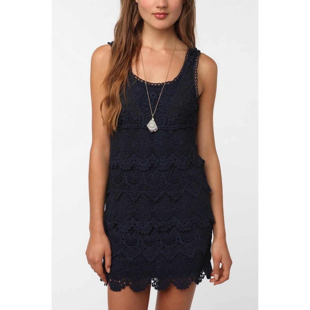 Urban Outfitters ~ Navy Tiered Crochet Dress ~ Size M